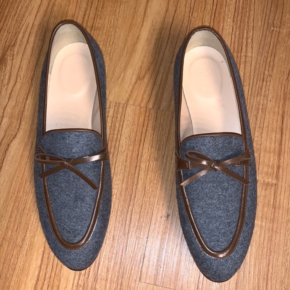 J. Crew Shoes - J Crew Wool & Leather Loafers Size 9.5